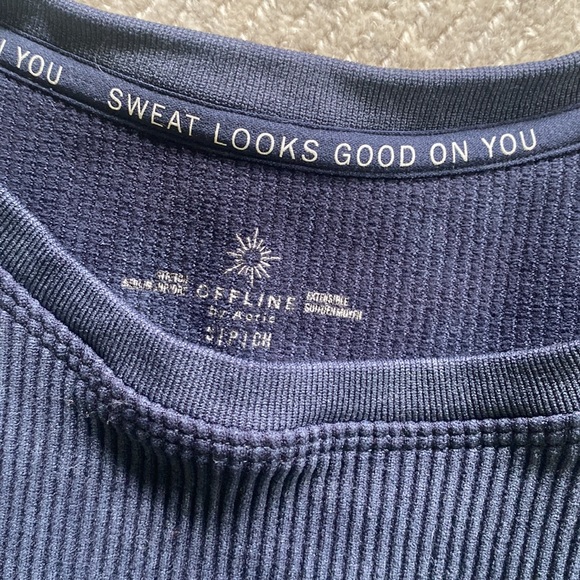 Aerie Offline Ribbed Leggings Set Sports Bra Navy s small - Picture 2 of 6